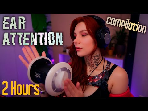 ASMR Deep Ear Attention for 2 Hours 💎 Ear Massage, Mic Brushing, Latex Gloves, Fluffy Cover and More