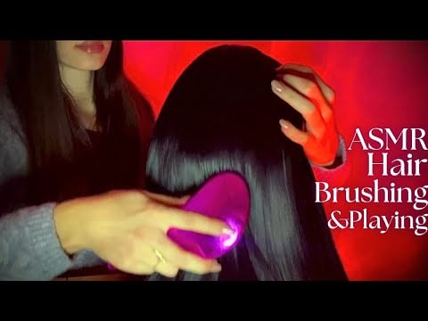 ASMR Hair Brushing and Scalp Massage 💆‍♀️ (scalp scratching, hair playing) 