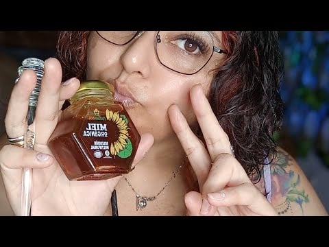 ASMR comiendo miel 🍯 con cuchara de cristal 