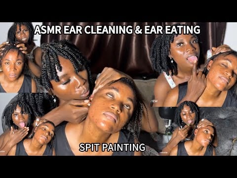 ASMR EAR CLEANING AND NITPICKING, EAR EATING LICKING, EAR BITING, SPIT PAINTING SCALP SCRATCHING|