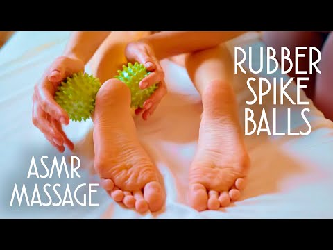 ASMR | MASSAGE | Rubber Spike Balls (back, hand, foot, feet)