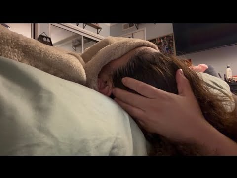 lo-fi asmr | head and scalp massage 💆🏽‍♀️ (brushing sounds) 