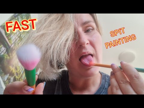 ⚡ ASMR Fast & Aggressive Spit Painting Chaotic Wet Mouth Sounds #asmr