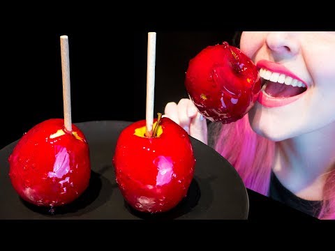 ASMR: Extremely Crunchy Candy Apples | Xmas Treat ~ Relaxing Eating Sounds [No Talking|V] 😻