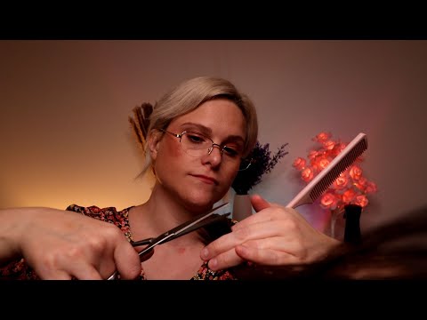 A Relaxing ASMR Haircut, Hair Styling & Scalp Massage: Personal Attention