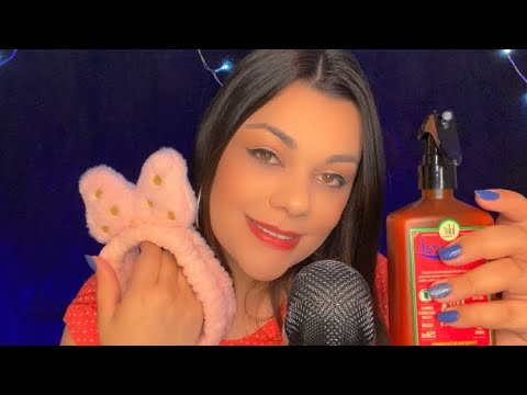 ASMR: PREPARANDO VOCÊ PARA DORMIR (LIMPANDO PELE E PENTEANDO CABELO)