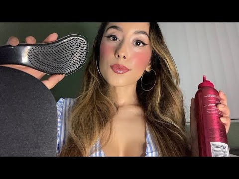 ASMR Braiding your hair & Skincare (Personal attention) 