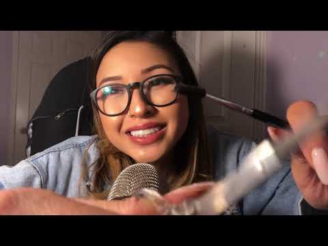 ASMR | eyebrows and eyelashes application