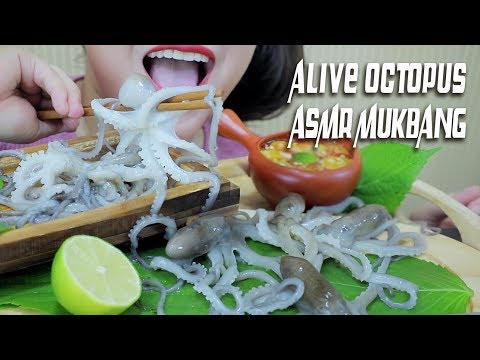 ASMR EATING ALIVE OCTOPUS (EXOTIC FOOD) EXTREME CHEWY EATING SOUNDS | LINH-ASMR