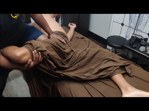 Sports Massage Psoas Stretch for Personal Trainer (With Music Playing During Session)