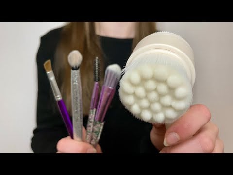 ASMR brushing your face | Camera Brushing | actual camera touching | lo-fi | no talking