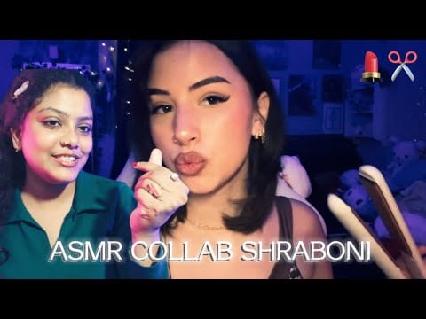 ASMR role play makeup and hairstyle COLLAB