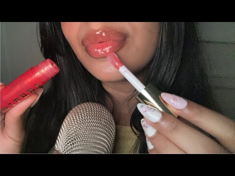 ASMR~  Upclose Lipgloss Application on You & Me (Lots of Mouth Sounds)