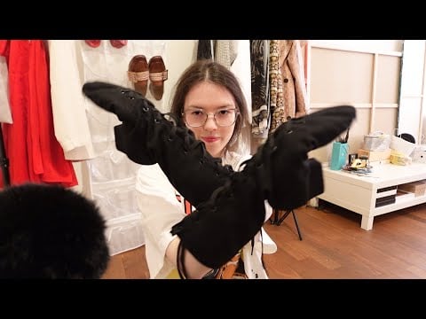 ASMR shoes sounds and soft spoken