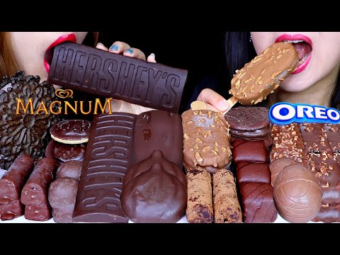 ASMR DARK + MILK CHOCOLATE (MARSHMALLOWS, OREO CREAM EGG, KITKAT ICE CREAM, MAGNUM, CHOCO PIE 먹방