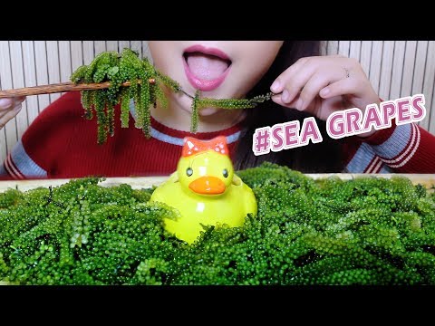 ASMR SEA GRAPES Platter ,EXTREME CRUNCHY POPPING EATING SOUNDS | LINH-ASMR