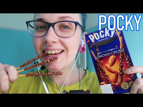 ASMR Eating Crunchy Almond Crush Chocolate Pocky & Chewy Cornish Clotted Cream Fudge (EATING SOUNDS)