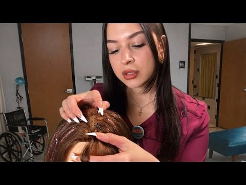 ASMR School Nurse checks your hair for Lice💆‍♀️(she plucks them out 🤏🏼)