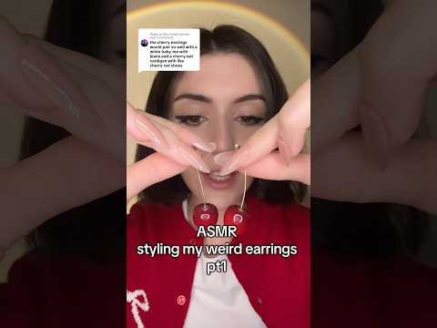 ASMR styling my weird earrings pt. 1 #asmr #shorts #shortsvideo