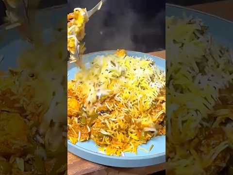 🥘 ASMR Veg Biryani 🔥 | Aromatic Dum Biryani Sounds 🤤 | No Talking #shorts #shortsfeed