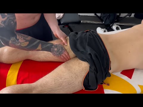 Professional ASMR massage to relax a bodybuilder’s leg muscles | Stress Relief with Boys Only