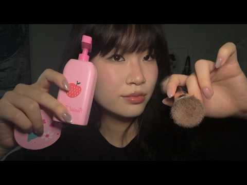 ASMR Doing Your Makeup Roleplay // wooden and real makeup