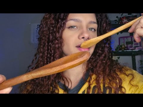 ASMR • Colher de madeira, mouth sounds, relaxation ❤️ #asmr 