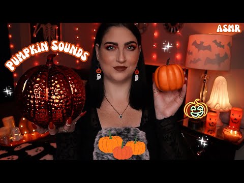 ASMR | Tapping & Scratching On Different Textured Pumpkins 🎃