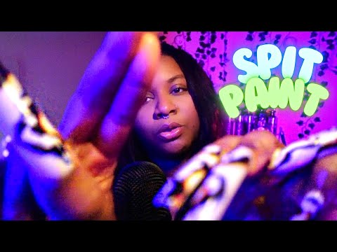 ASMR | Spit Painting You to Sleep 👄with Extra Long Nails 💅🏽Tingly & Clicky Mouth Sounds + Wet Sounds