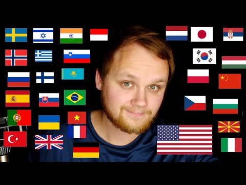 Whispering "United States of America 🇺🇸" in 45+ different languages!  [ASMR in different languages]