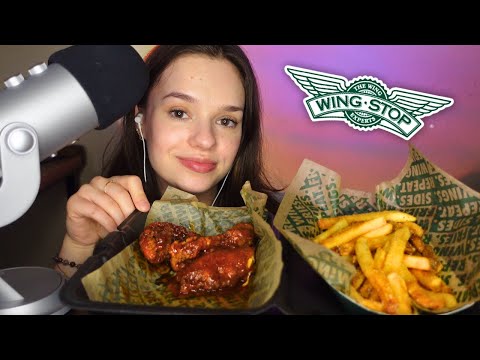 ASMR WINGSTOP MUKBANG | crispy crunchy chicken tenders, fries and iced drink