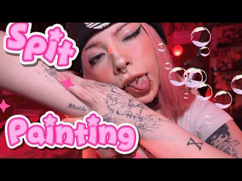 ADHD? YOU NEED THIS💖🍥ASMR Spit Painting+Positive Afirmations+Whispers+Water Sounds