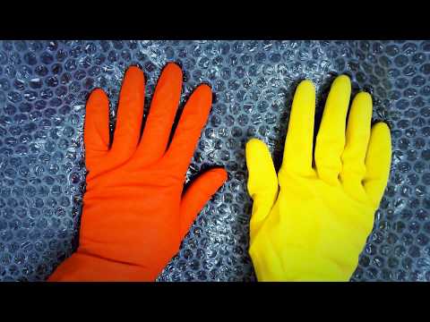 RUBBER GLOVES💥 with plastic🔼 bubble🔹 wrap🔽 [[ASMR]]