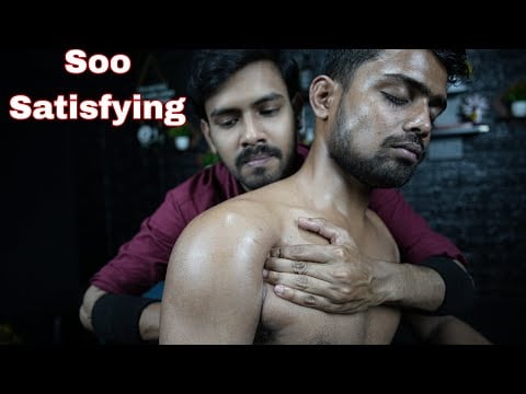 Satisfying ASMR Head And Shoulder Massage With Neck Cracking | Oil Head And Shoulder Massage ASMR