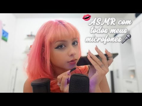 ASMR com todos os meus MICROFONES até você achar seu favorito! 🎤 (Mouth Sounds, Tapping, voz suave)