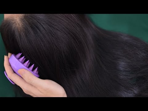 ASMR Real Person Head Massage, Head Scratching With Shampoo Brush For Rest And Sleep