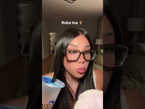 THAI TEA BOBA IS THE BEST 😍 #asmr