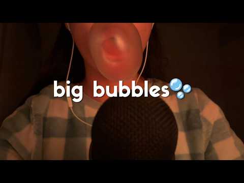 ASMR big bubble gum blowing