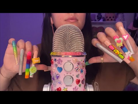 ASMR extra long nail clacking!! 💅🌈💖 | No talking