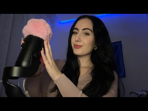 VISUAL ASMR ~ HAND & MOUTH SOUNDS (w/fluffy mic cover) #asmr 