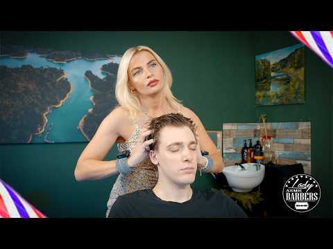 ASMR Head Massage and Hair Washing by Lady Barber Kate