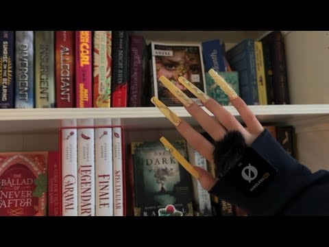 ASMR bookshelf tapping with XXL nails!