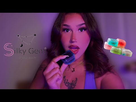 ASMR Eating Edible Crystals (mouth sounds, tapping, whispering)