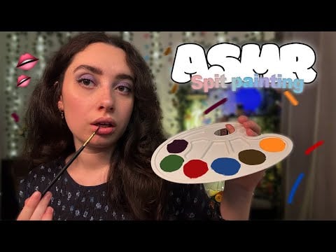 🌙 ASMR FRANÇAIS : SPIT PAINTING, AVEC DE LA PEINTURE COMESTIBLE 👄🎨  (bruits de bouche intenses)