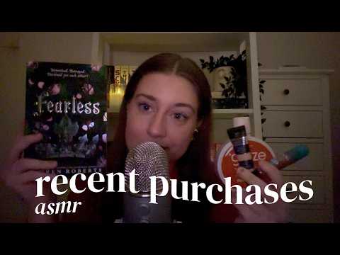 asmr | my recent purchases (beauty, tiktok finds, books)