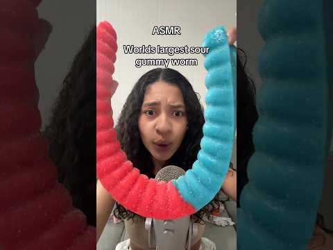 Eating the worlds largest gummy worm #asmrsounds #asmrshorts #mouthsounds #asmrvideos