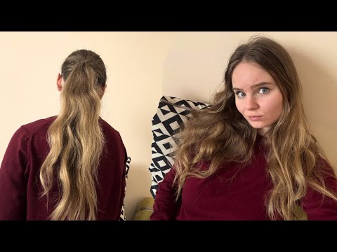 ASMR making ponytails with my hair 