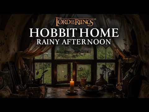 Hobbit Home ◎ Rainy Window | Relax in the Shire ◎ Lord of the Rings inspired Ambience & Soft Music