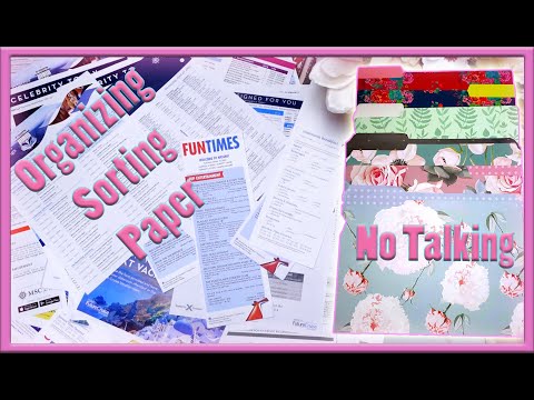 ASMR | Sorting/Organizing Papers Into File Folders | Paper Sounds | No Talking