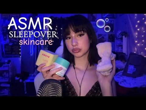 ASMR we have a sleepover ✨PERSONAL ATTENTION (SKINCARE!)